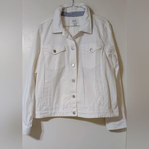 croft & barrow White Cotton Jacket with Button Front NWT Size XXL